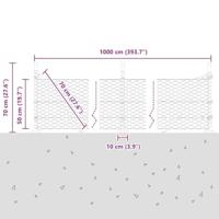 VidaXL Afrasteringspaal zilver 10 x 0,5 m (36 mm gaas) staal - thumbnail