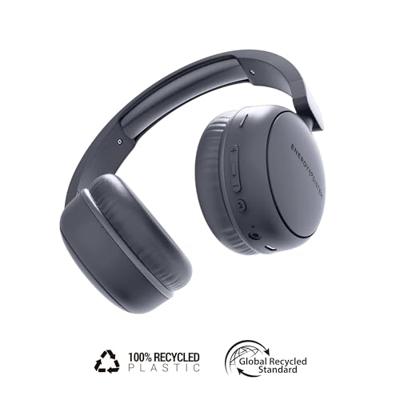 Energy Sistem HeadTuner Bluetooth-hoofdtelefoon met FM-radio, 100% gerecycled kunststof, MP3-speler en micro-SD-speler, Bluetooth-technologie, zwart