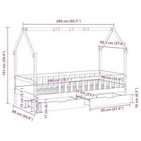 Kinderbedframe 90x200 cm massief grenenhout - thumbnail