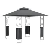 Prieel met dak 300x300x270 cm staal antracietkleurig - thumbnail