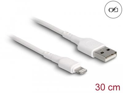 Delock 87866 USB-oplaadkabel voor iPhone, iPad, iPod wit 30cm