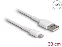 Delock USB-laadkabel USB 2.0 Apple Lightning stekker, USB-A stekker 0.30 m Wit 87866 - thumbnail
