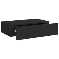 Wandschappen 2 st met lade 40x23,5x10 cm MDF zwart - thumbnail