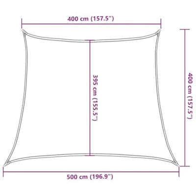 Zonnezeil 160 g/m² trapezium 4/5x4 m HDPE oranje - thumbnail