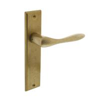 Intersteel Deurkruk Banaan op blind schild - messing getrommeld - thumbnail