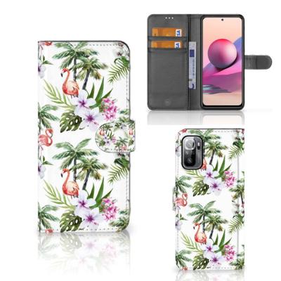 Xiaomi Redmi Note 10/10T 5G | Poco M3 Pro | Telefoonhoesje | Met pasjeshouder | Flamingo Palms Xiaomi Redmi Note 10/10T 5G | Poco M3 Pro | Telefoonhoesje | Met pasjeshouder | Flamingo Palms