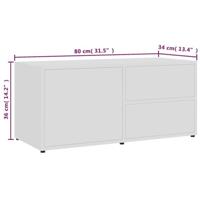 Tv-meubel 80x34x36 cm spaanplaat wit - thumbnail