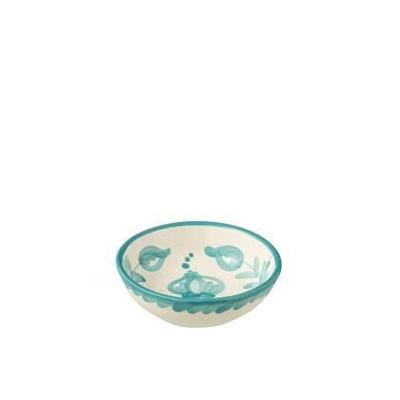 J-Line Bowl Granada Low Ceramic White|Aqua Small J-Line Bowl Granada Low Ceramic White|Aqua Small