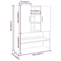 Wasmachinekast 70,5x25,5x90 cm bruin eikenkleur - thumbnail
