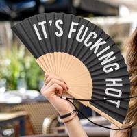 Houten waaier It&apos;s Fucking Hot - Zwart - thumbnail