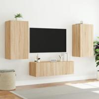 Tv-wandmeubel met LED-verlichting 40,5x35x80 cm sonoma eiken - thumbnail