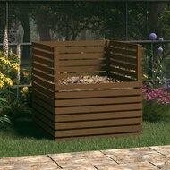 Compostbak 100x100x102 cm massief grenenhout honingbruin - thumbnail