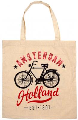 Matix Tas Amsterdam Holland 40 Cm Katoen Beige/rood Matix Tas Amsterdam Holland 40 Cm Katoen Beige/rood