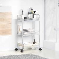 VidaXL Opbergtrolley 3-laags 37x28x68 cm acryl transparant - thumbnail