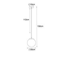 QAZQA Art Deco hanglamp zwart met smoke glas - Flore - thumbnail