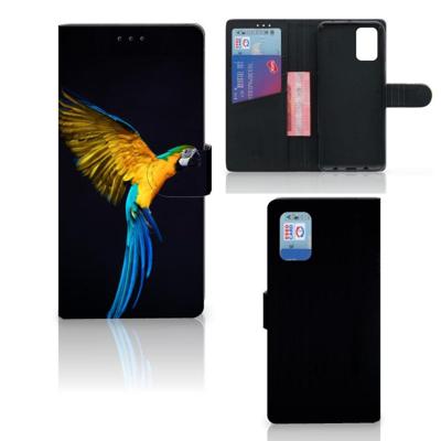 Samsung Galaxy A02s | M02s | Telefoonhoesje | Met pasjeshouder | Papegaai