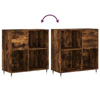 Platenkast 84,5x38x89 cm bewerkt hout gerookt eikenkleurig - thumbnail