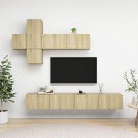 7-delige Tv-meubelset bewerkt hout sonoma eikenkleurig - thumbnail