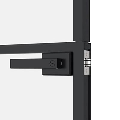VidaXL Binnendeur 83x201,5 cm gehard glas en aluminium smal zwart - thumbnail