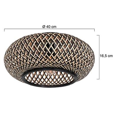 Anne Light & home Plafondlamp Maze Ø 42 cm bamboe zwart beige