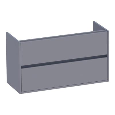 Brauer Adore - Onderkast Ondiep - 100 cm - met 2 Softclose Lades Greeploos en 1 Sifon Uitsparing - Mat Grijs