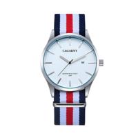 CAGARNY 6865 beknopte stijl Ultra dun waterdicht Quartz Wrist Watch with gestreepte Nylon Band - thumbnail