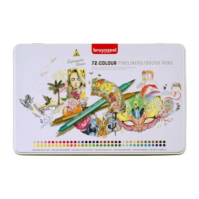 Bruynzeel creatives fineliner brushpen set 72 kleuren