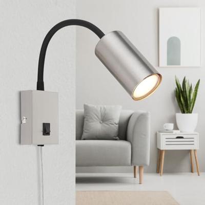 Globo Zwarte wandlampRobby met nikkel - 57911W