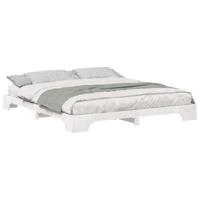 Bedframe met opslag Wit 200 x 210 cm Hout - thumbnail