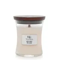 WoodWick Geurkaars Medium White Honey - 11 cm / ø 10 cm - Geurkaars in Glas - Houten Lont - thumbnail