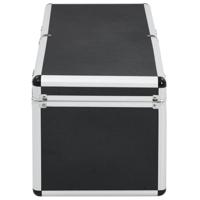 VidaXL Opbergkoffers 2 st aluminium zwart - thumbnail