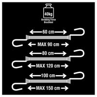 Masterlock Jar of 6 Twin Wire bungees (2*60+ 2*80 + 2*100)double reverse hook - 3040EURDAT - thumbnail