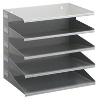 Durable Sorteerstation | 5 vakken | H330xB360xD250mm | staalplaat lichtgrijs, RAL 7035 | 1 stuk - 336010 336010 - thumbnail
