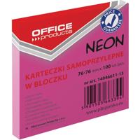 OFFICE products memoblok Neon, 76 x 76 mm, 100 vel, neonroze - thumbnail