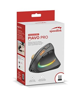 SpeedLink PIAVO PRO Illuminated Muis Radiografisch Optisch Zwart 5 Toetsen 1200 dpi, 2400 dpi, 3200 dpi Ergonomisch, Verlicht SpeedLink PIAVO PRO Illuminated Muis Radiografisch Optisch Zwart 5 Toetsen 1200 dpi, 2400 dpi, 3200 dpi Ergonomisch, Verlicht