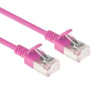 ACT Roze 7 meter LSZH U/FTP CAT6A datacenter slimline patchkabel snagless met RJ45 connectoren - thumbnail
