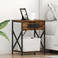 Nachtkastje 2 pcs Gerookt eiken 41 x 31 x 51 cm Bewerkt hout - thumbnail