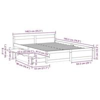 Bedframe zonder matras massief grenenhout 135x190 cm - thumbnail