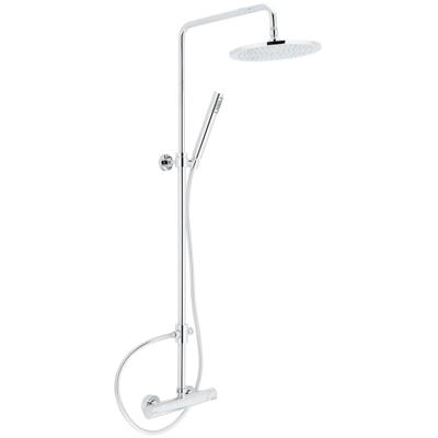 JAVA douchesysteem met thermostatische mengkraan, chroom supervlakke hoofddouche met antikalk nozzles, hoofddouhe: Ø approx. 25 cm handdouche met antikalk nozzles, maat: (b x l): ca. 3cm x 22 cm