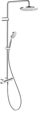 Duravit Shower Systems Douchesysteem - thermostatisch - HOH=15cm - hoofddouche Ø25.2cm - handdouche rond - waterbesparend - lans chroom th4282008010