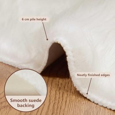 VidaXL Nep schapenvacht tapijt tafalla wit 80 x 150 cm polyester