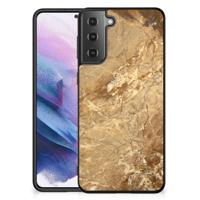 Samsung Galaxy S21 Plus Marmeren Print Telefoonhoesje Marmer Creme - thumbnail