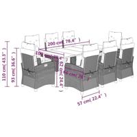 9-delige Tuinset poly rattan zwart - thumbnail