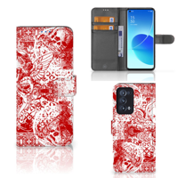 Telefoonhoesje met Naam OPPO Reno 6 Pro Plus 5G Angel Skull Rood - thumbnail