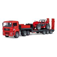 bruder MAN TGA dieplader met Manitou MLT633 verreiker modelvoertuig - thumbnail