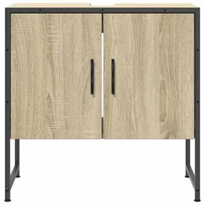 Wastafelkast 60x33x60 cm bewerkt hout sonoma eikenkleurig Wastafelkast 60x33x60 cm bewerkt hout sonoma eikenkleurig