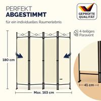 Monzana Kamerscherm - 180cm - x - 163cm - Creme - thumbnail