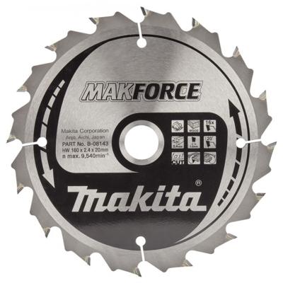 Makita Accessoires B-08143 Cirkelzaagblad Hout | Makforce | 160x20x2,4 | 16T - B-08143