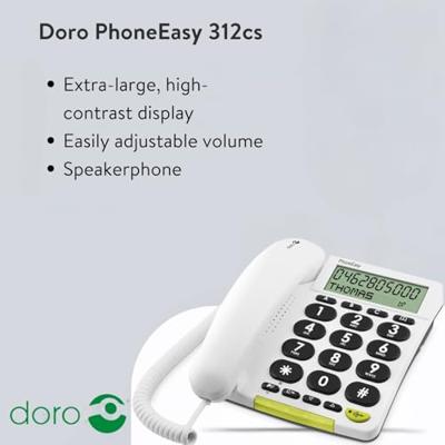 Doro PhoneEasy 312CS - Single DECT telefoon - Wit
