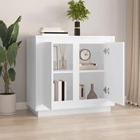 Dressoir 80x34x75 cm bewerkt hout wit - thumbnail